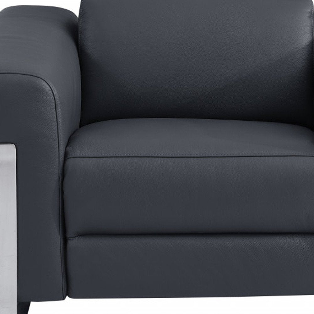 Beige Italian Leather Power Recliner Chair - 41-inch