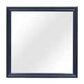 Blue Square Wood Framed Accent Mirror - 38-inch