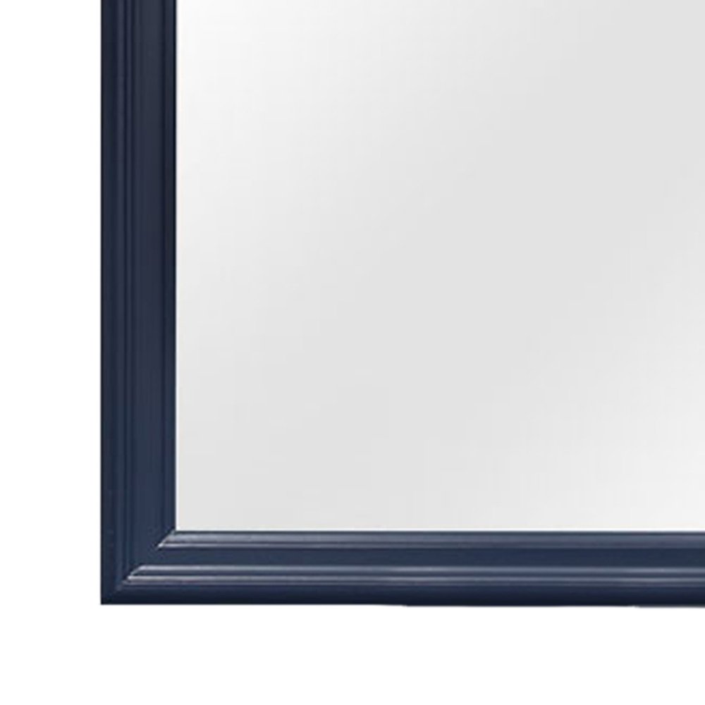 Blue Square Wood Framed Accent Mirror - 38-inch