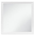 White Square Wood Framed Accent Mirror - 38-inch