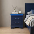Blue Wood Lighted Two Drawer Nightstand - 24-inch