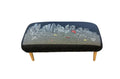 Black and Natural Boston Night Skyline Embroidered Ottoman - 38-inch