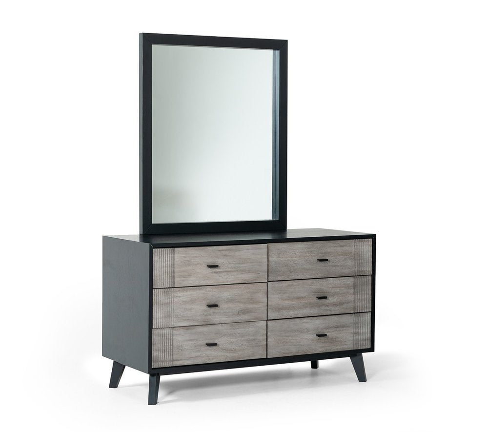 Black Wood Framed Dresser Mirror - 40-inch