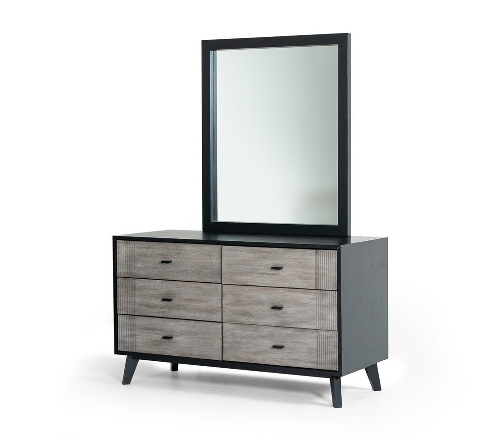 Black Wood Framed Dresser Mirror - 40-inch