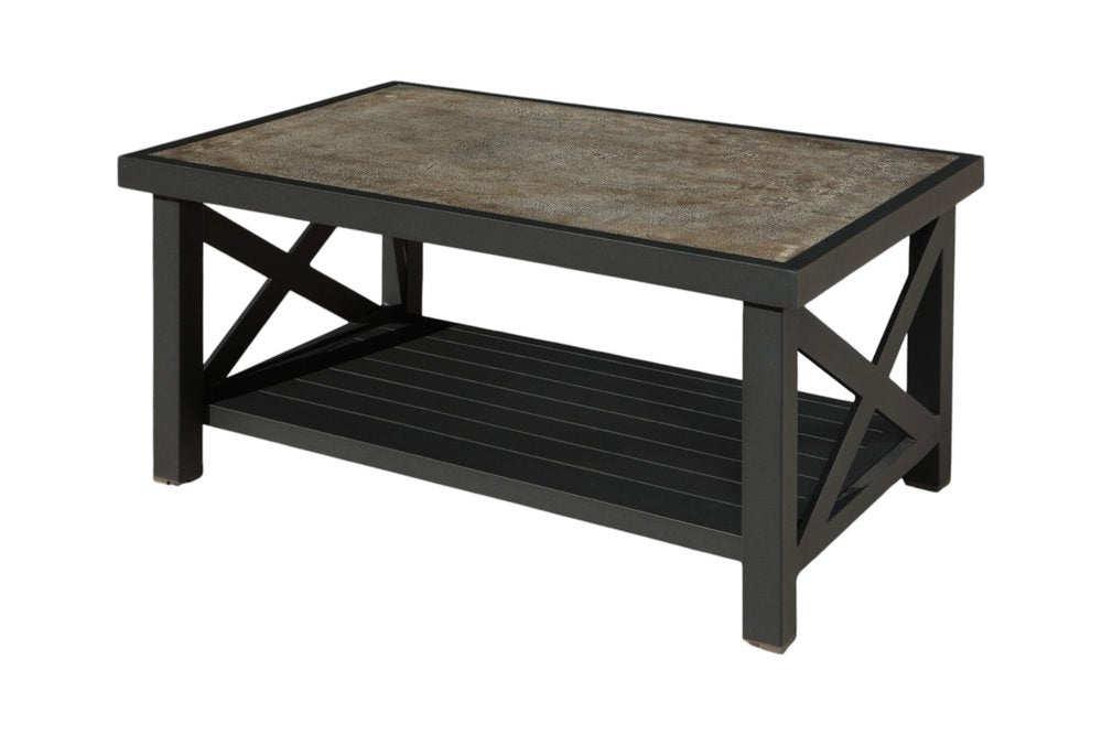 Six Piece Gray Metal Sectional Seating Group with Table