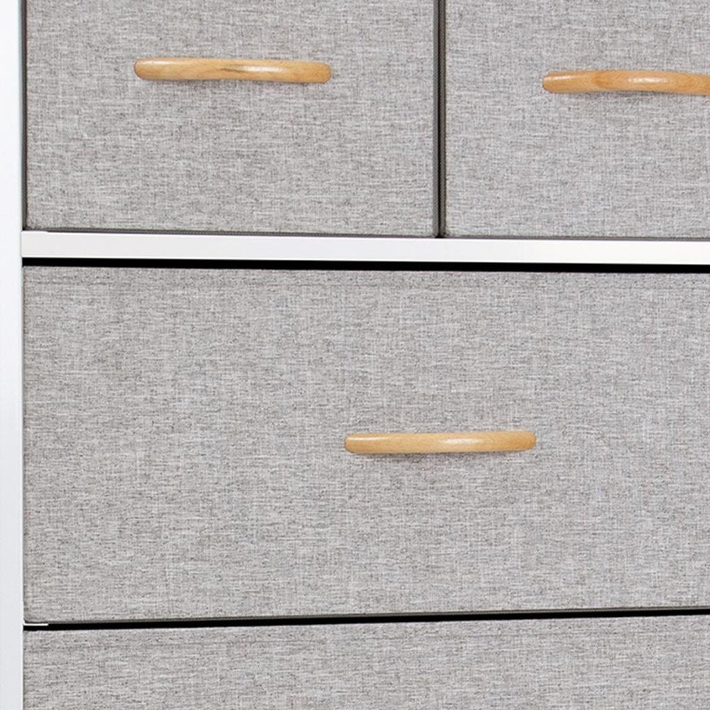 Gray and Black Steel and Fabric Six Drawer Chest - 23-inch