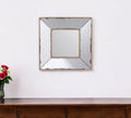 Square Wall Mounted Vintage Style Glass Frame Accent Mirror - 12-inch