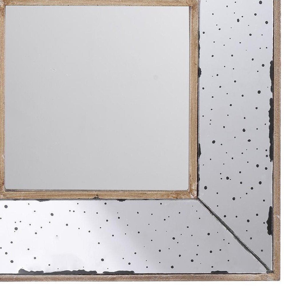 Square Wall Mounted Vintage Style Glass Frame Accent Mirror - 12-inch