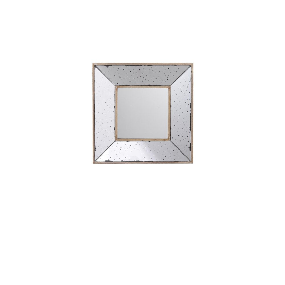 Square Wall Mounted Vintage Style Glass Frame Accent Mirror - 12-inch