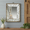 Silver Metal Framed Antiqued Glass Accent Mirror - 12-inch