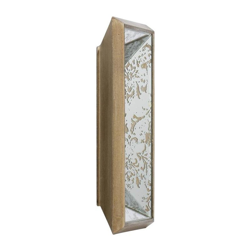 Silver Metal Framed Antiqued Glass Accent Mirror - 12-inch