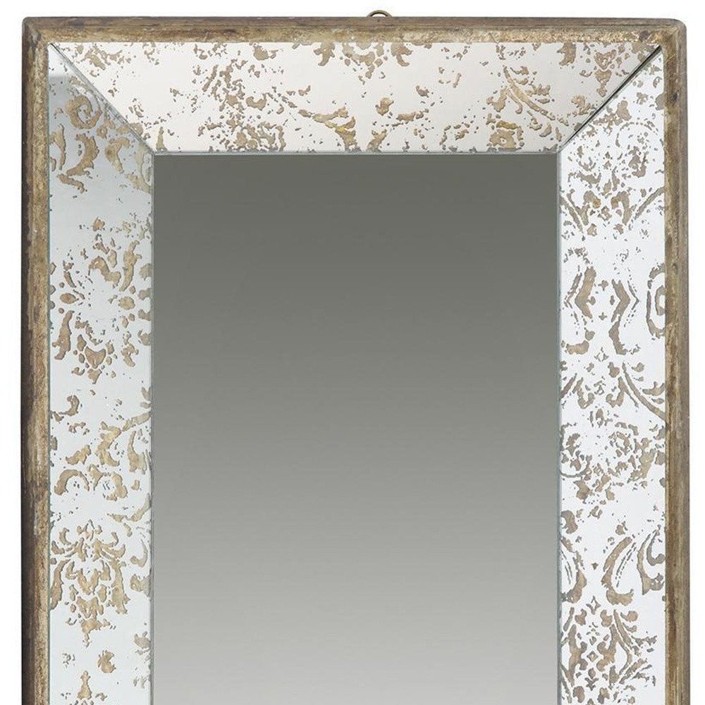Silver Glass Framed Accent Mirror - 20-inch