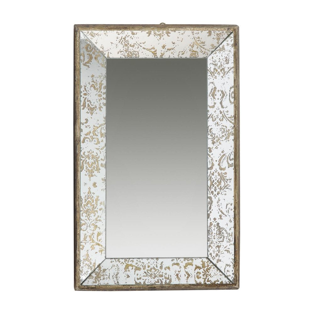 Silver Glass Framed Accent Mirror - 20-inch