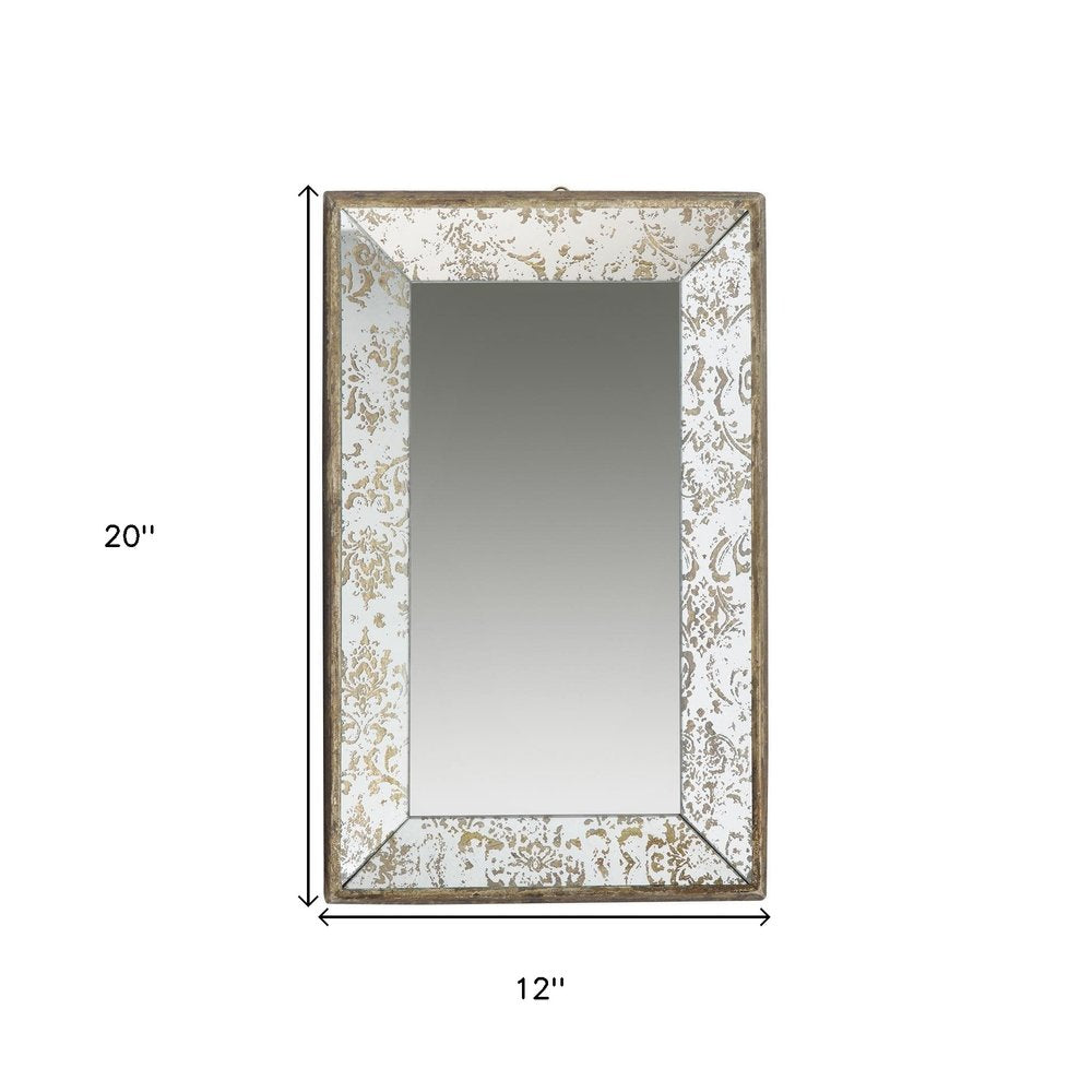 Silver Glass Framed Accent Mirror - 20-inch