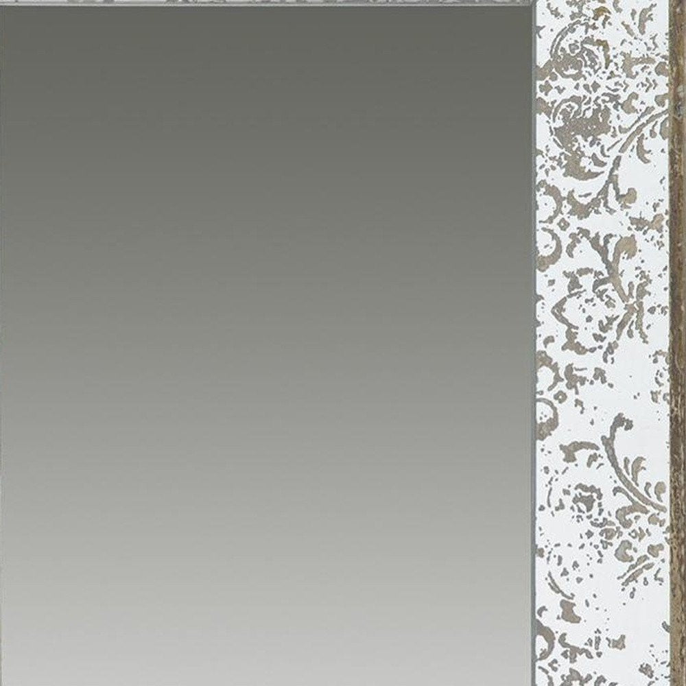 Silver Glass Framed Accent Mirror - 24-inch