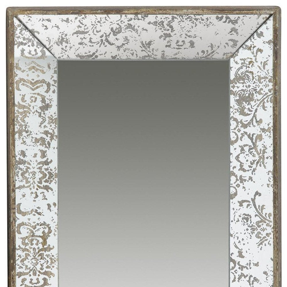 Silver Glass Framed Accent Mirror - 24-inch