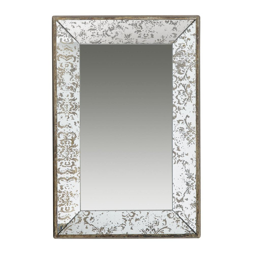 Silver Glass Framed Accent Mirror - 24-inch