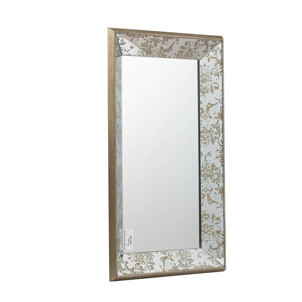 Silver Glass Framed Accent Mirror - 24-inch