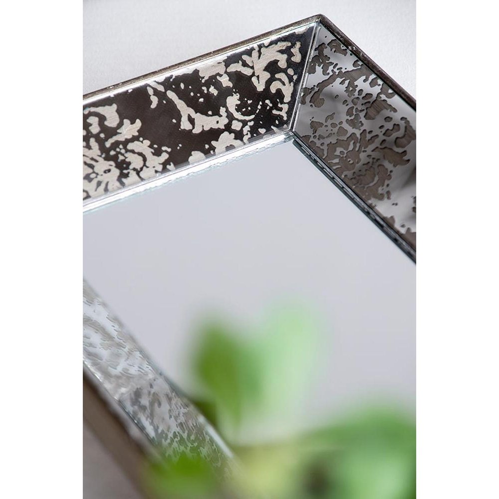 Silver Glass Framed Accent Mirror - 24-inch