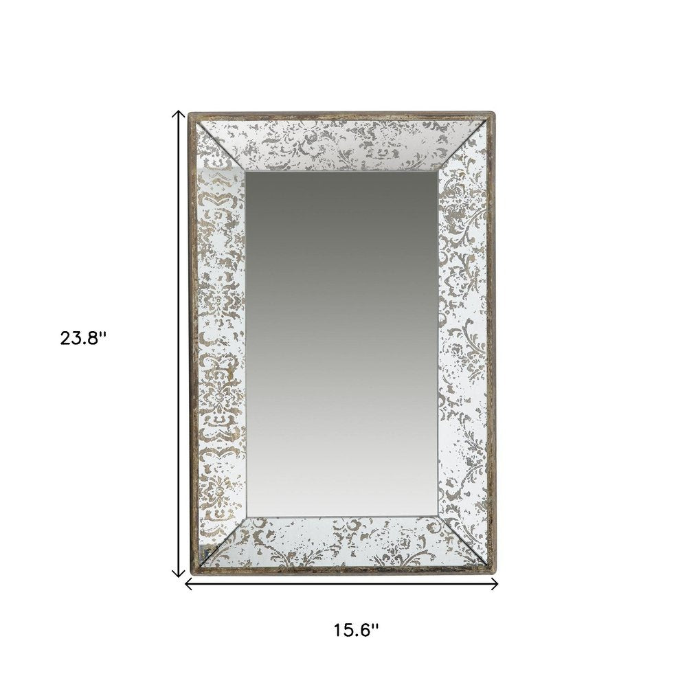 Silver Glass Framed Accent Mirror - 24-inch