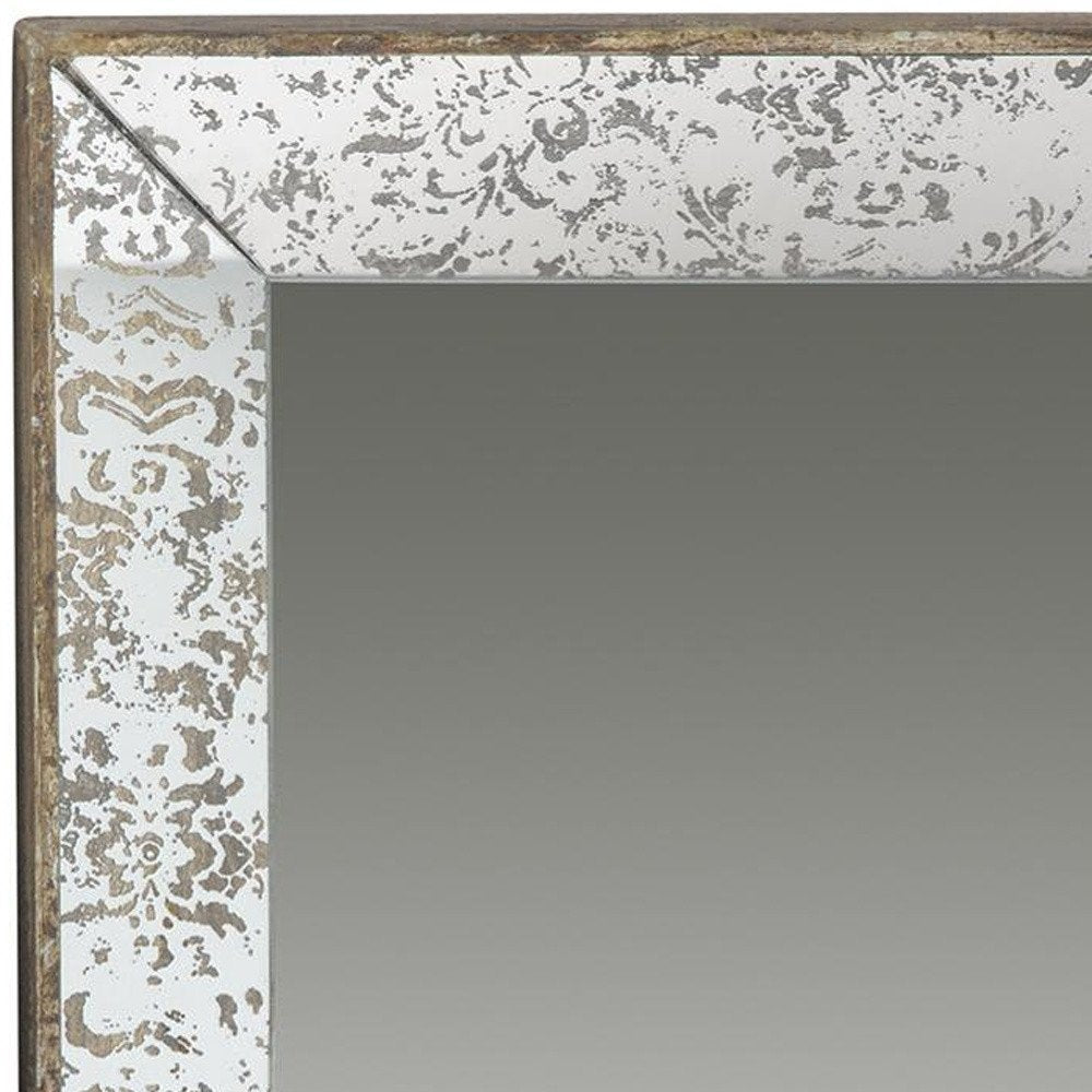 Silver Glass Framed Accent Mirror - 24-inch