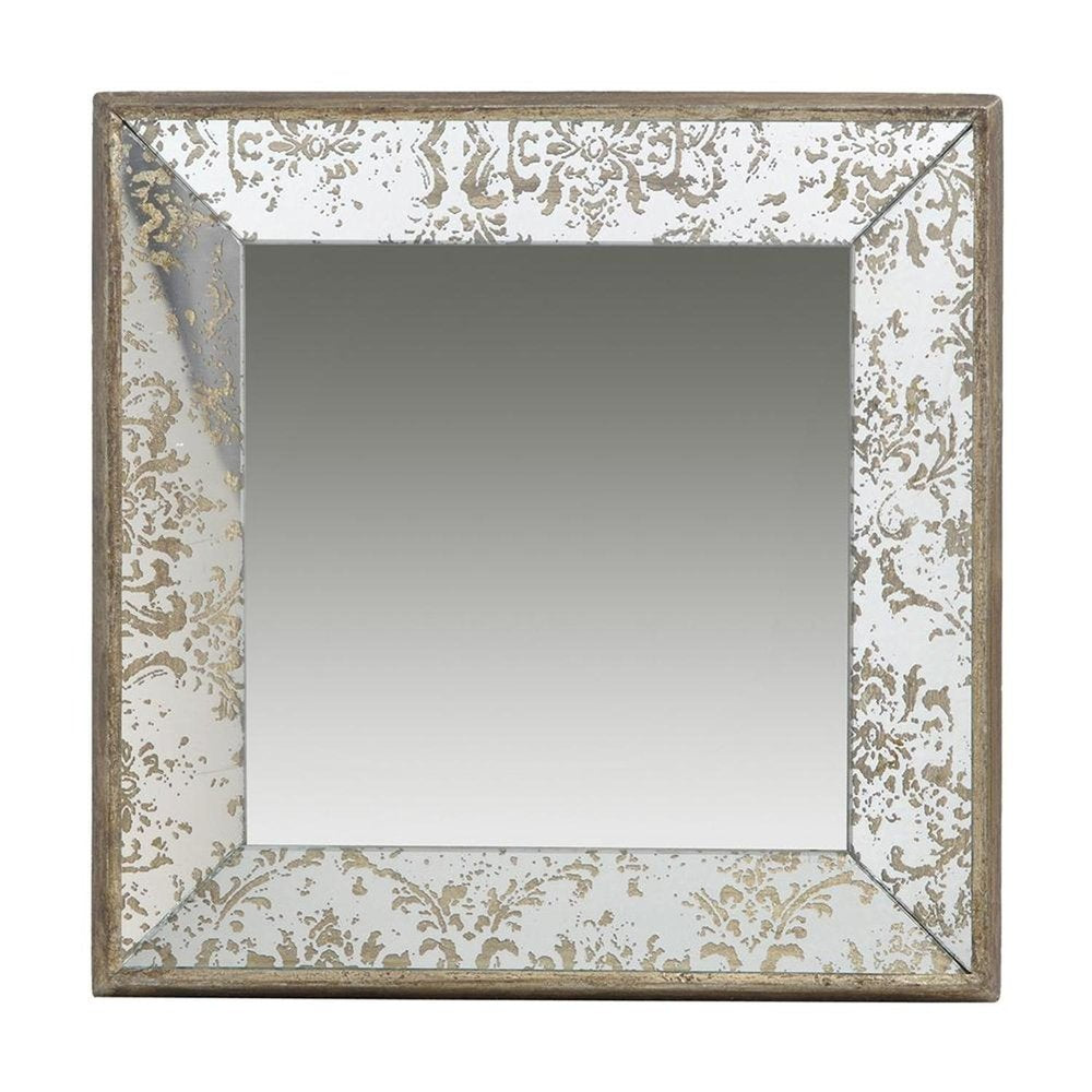 Square Vintage Style Wall Mounted Accent Mirror - 15-inch