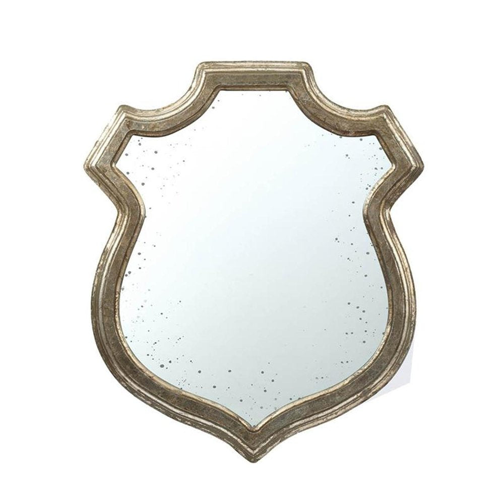 Silver Solid Wood Abstract Framed Accent Mirror - 24-inch