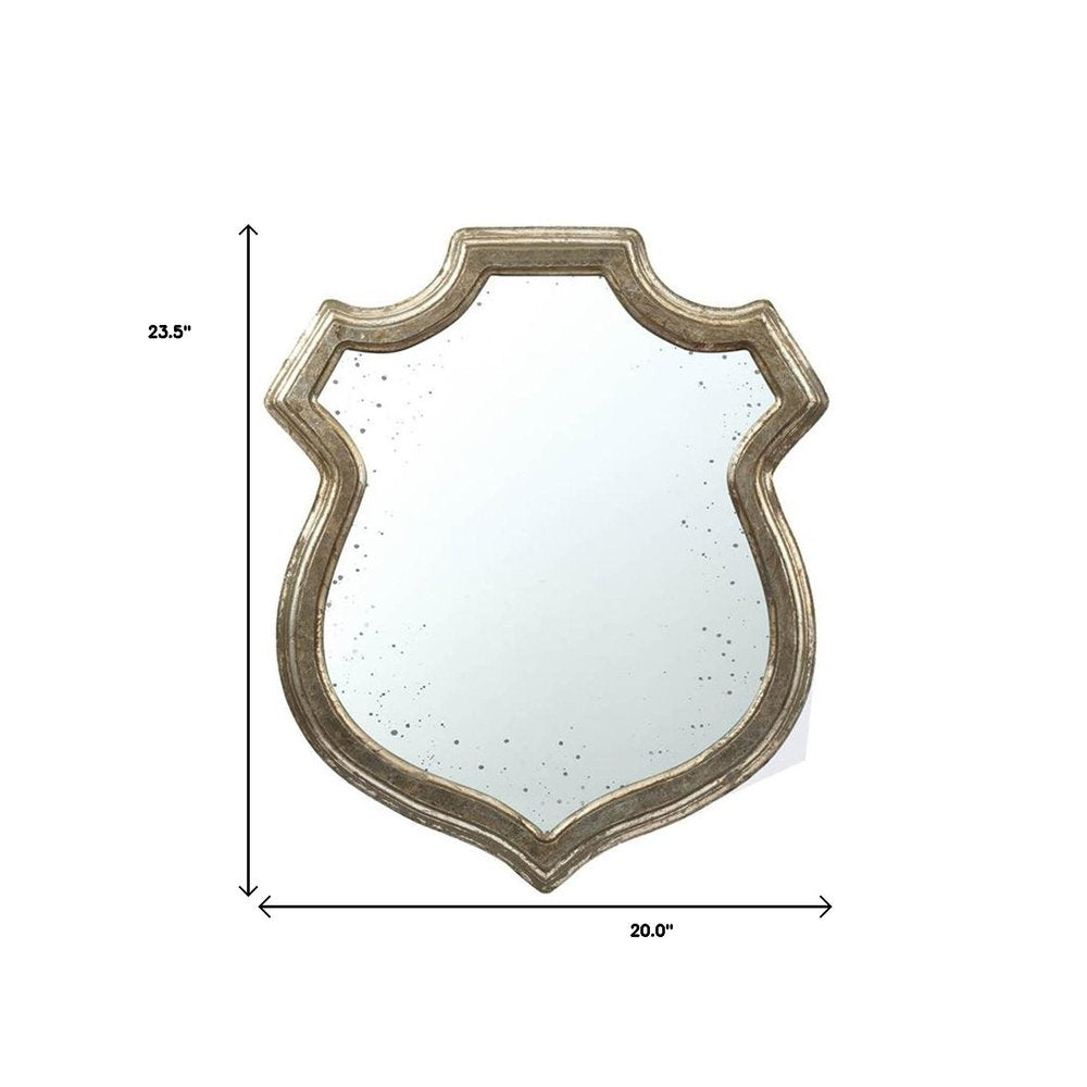 Silver Solid Wood Abstract Framed Accent Mirror - 24-inch