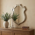 Silver Solid Wood Abstract Framed Accent Mirror - 24-inch