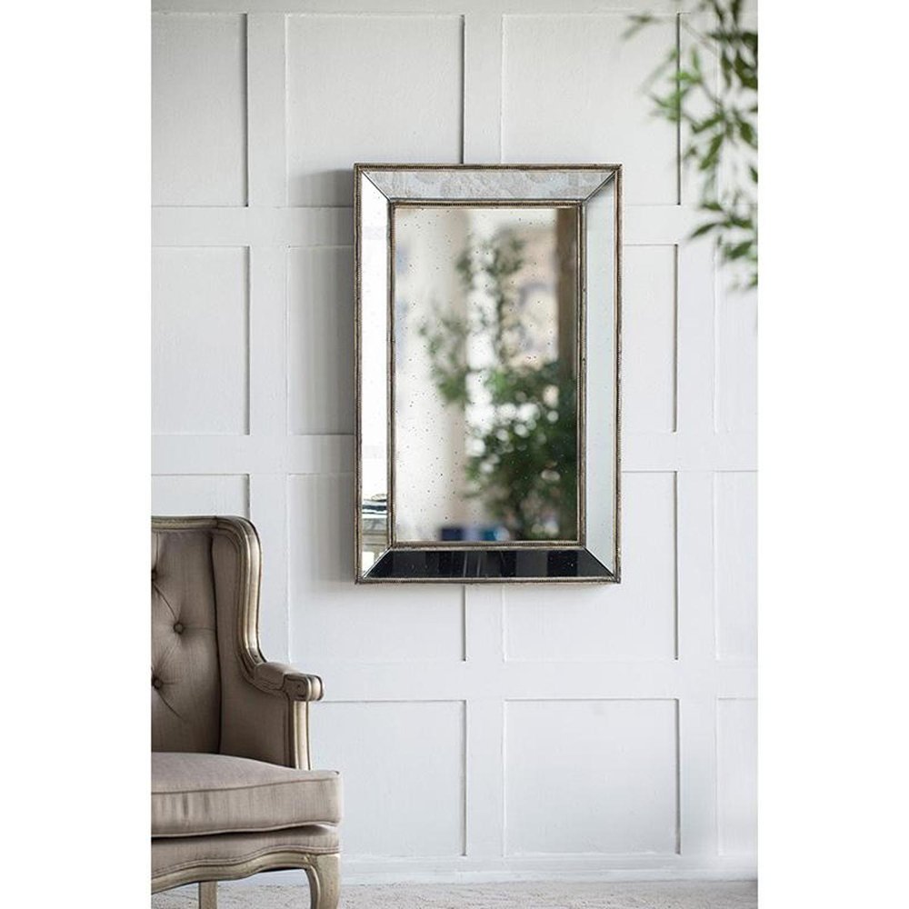 Silver Wood Framed Accent Mirror - 43-inch