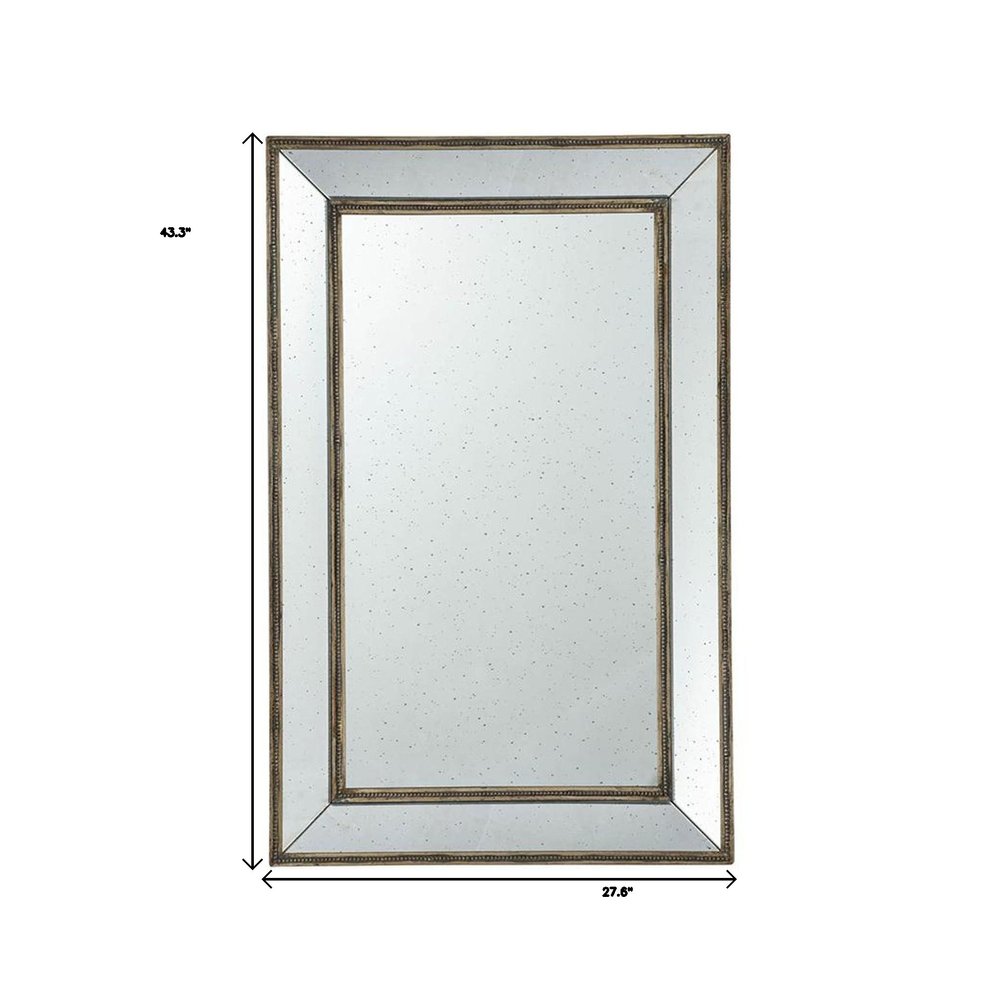 Silver Wood Framed Accent Mirror - 43-inch