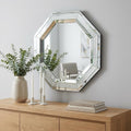 Silver Octagon Glass Framed Accent Mirror - 28-inch