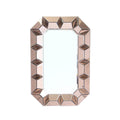 Rose Gold Glass Abstract Ornate Framed Accent Mirror - 35-inch