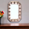 Rose Gold Glass Abstract Ornate Framed Accent Mirror - 35-inch