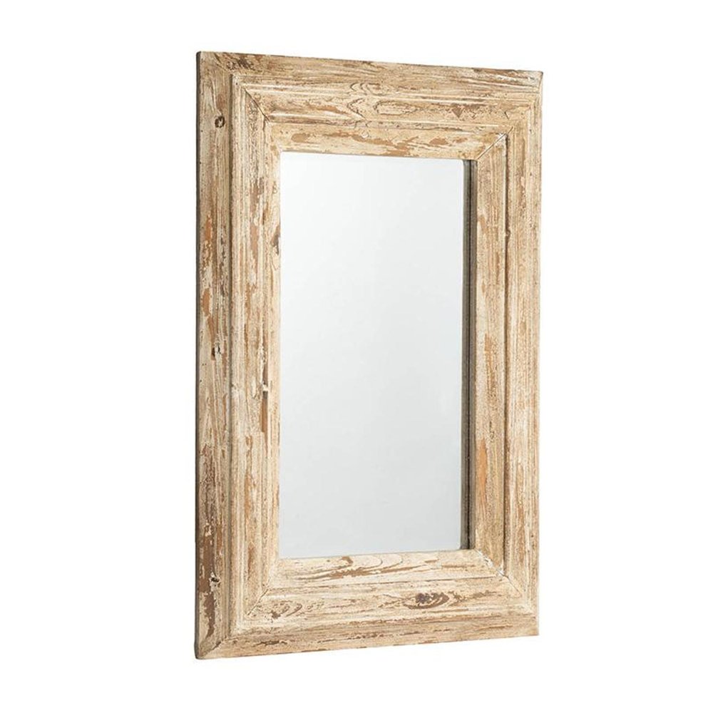 Natural Distressed Wood Framed Accent Mirror - 39-inch