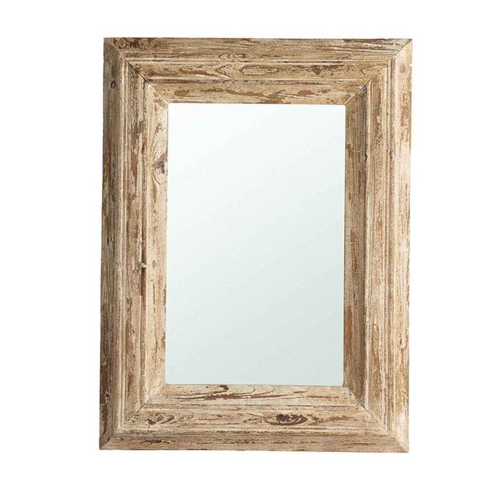 Natural Distressed Wood Framed Accent Mirror - 39-inch