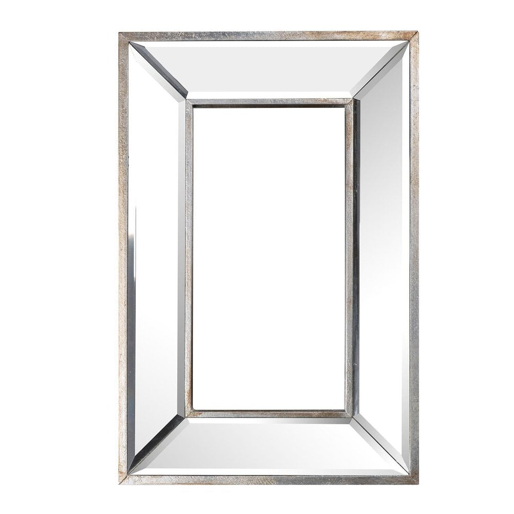 Silver Beveled Glass Framed Accent Mirror - 18-inch