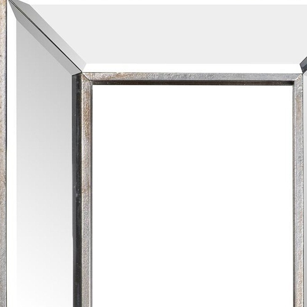 Silver Beveled Glass Framed Accent Mirror - 18-inch