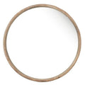 Brown Solid Wood Round Framed Accent Mirror - 28-inch
