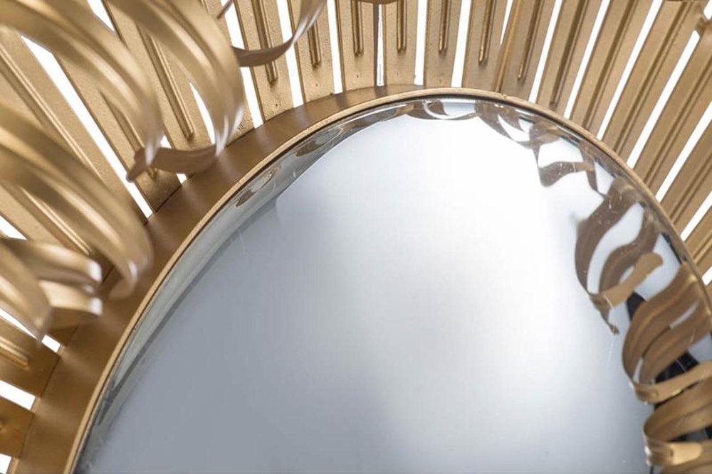 Gold Sunburst Iron Framed Accent Mirror - 27-inch