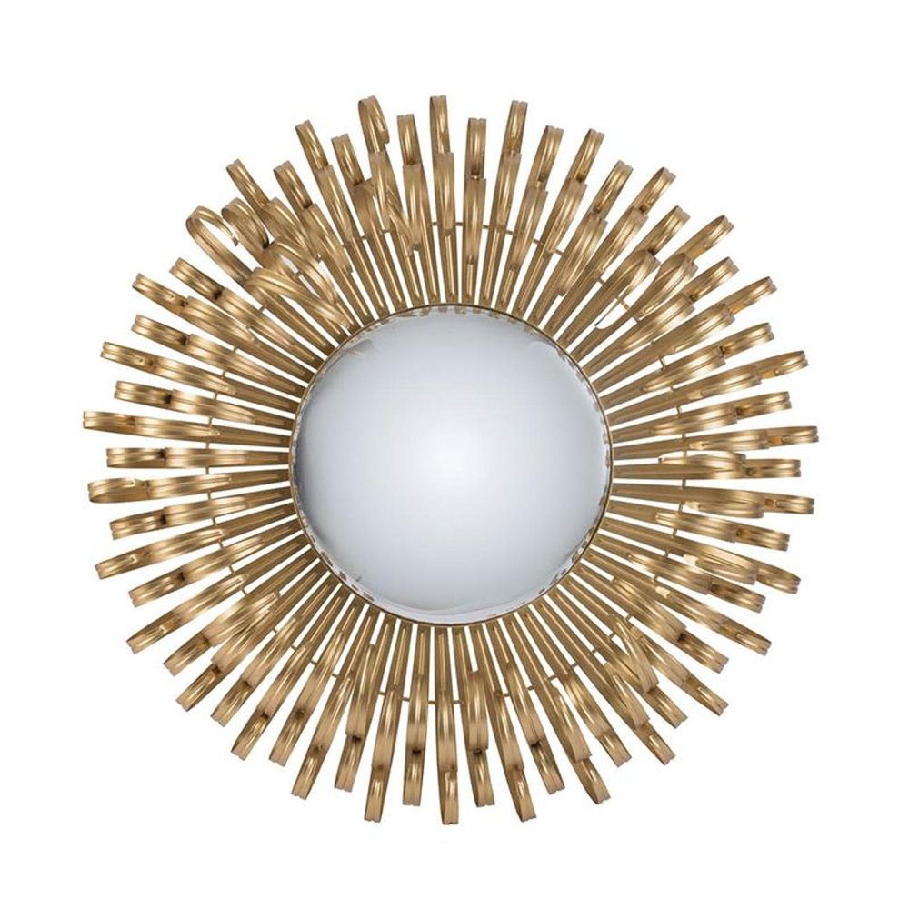 Gold Sunburst Iron Framed Accent Mirror - 27-inch