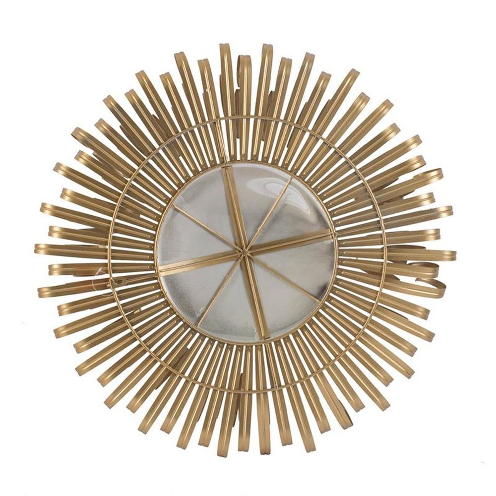 Gold Sunburst Iron Framed Accent Mirror - 27-inch