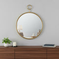 Gold Round Iron Framed Accent Mirror - 28-inch