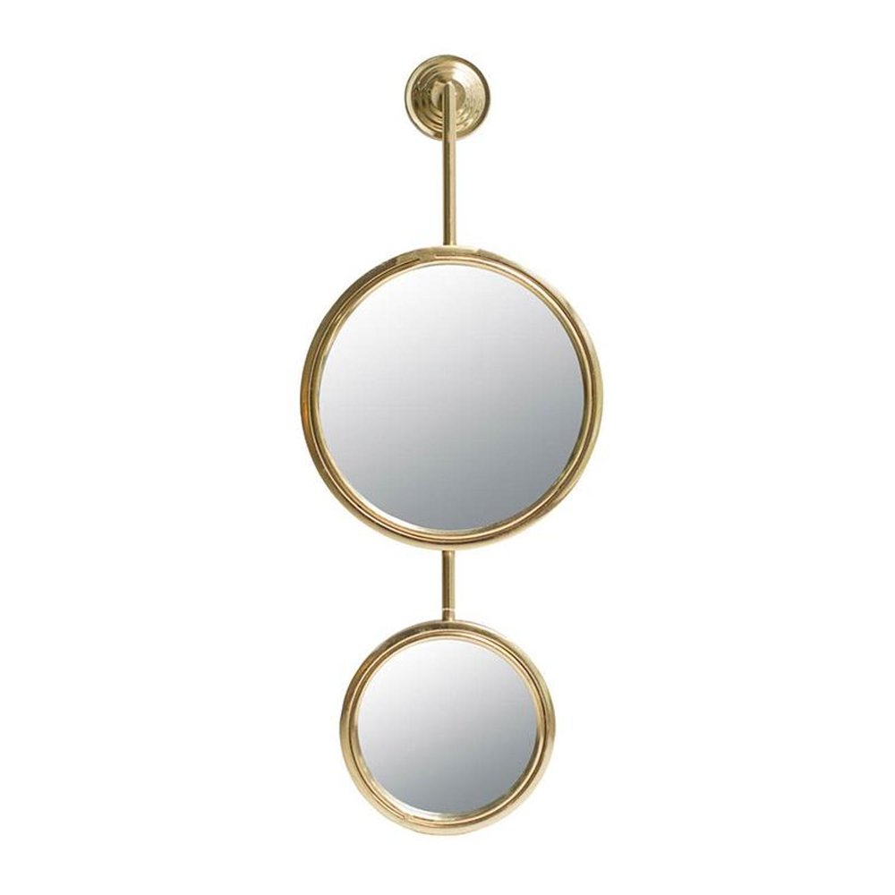 Gold Round Iron Framed Accent Mirror - 29-inch