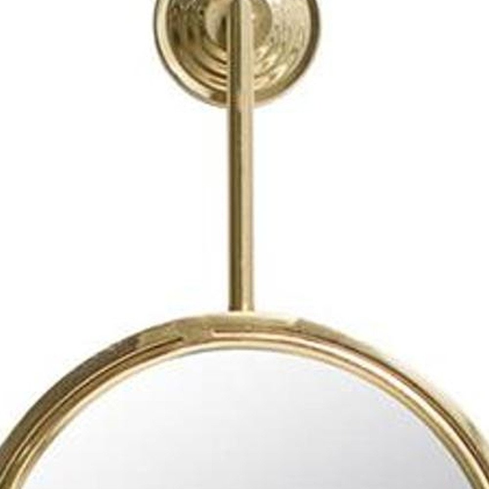 Gold Round Iron Framed Accent Mirror - 29-inch