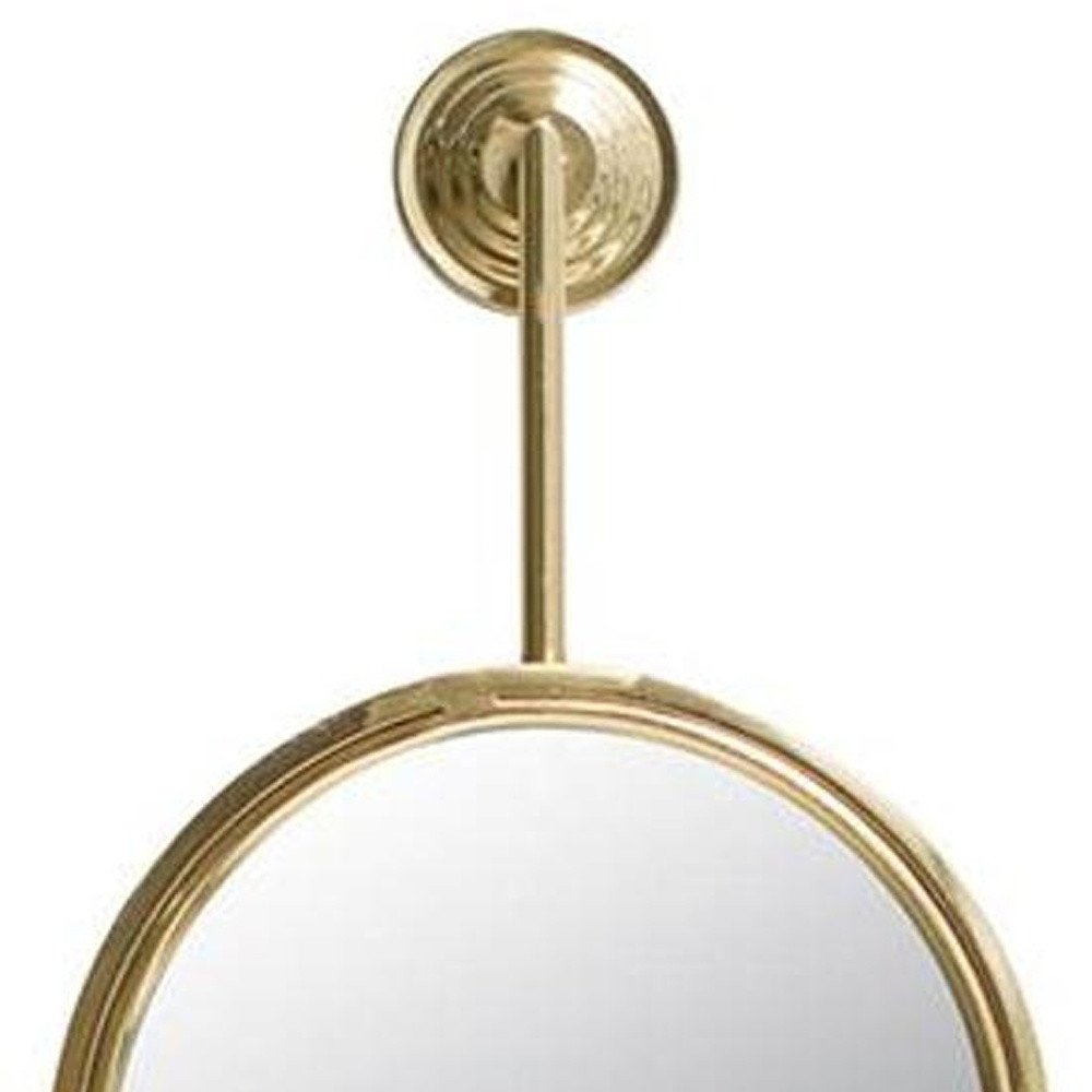 Gold Round Iron Framed Accent Mirror - 29-inch
