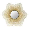 Gold Floral Sunburst Iron Framed Accent Mirror - 27-inch