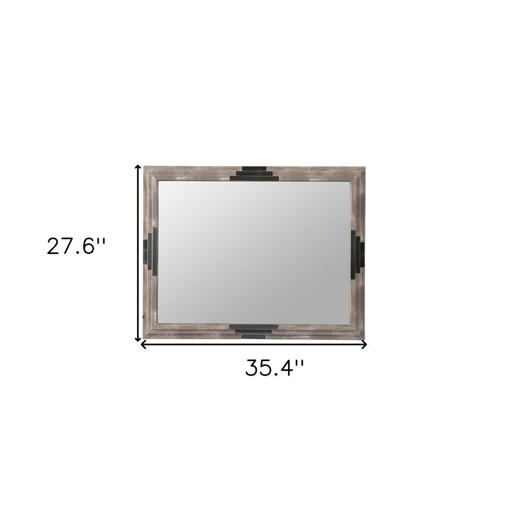 Gray Framed Accent Mirror - 28-inch