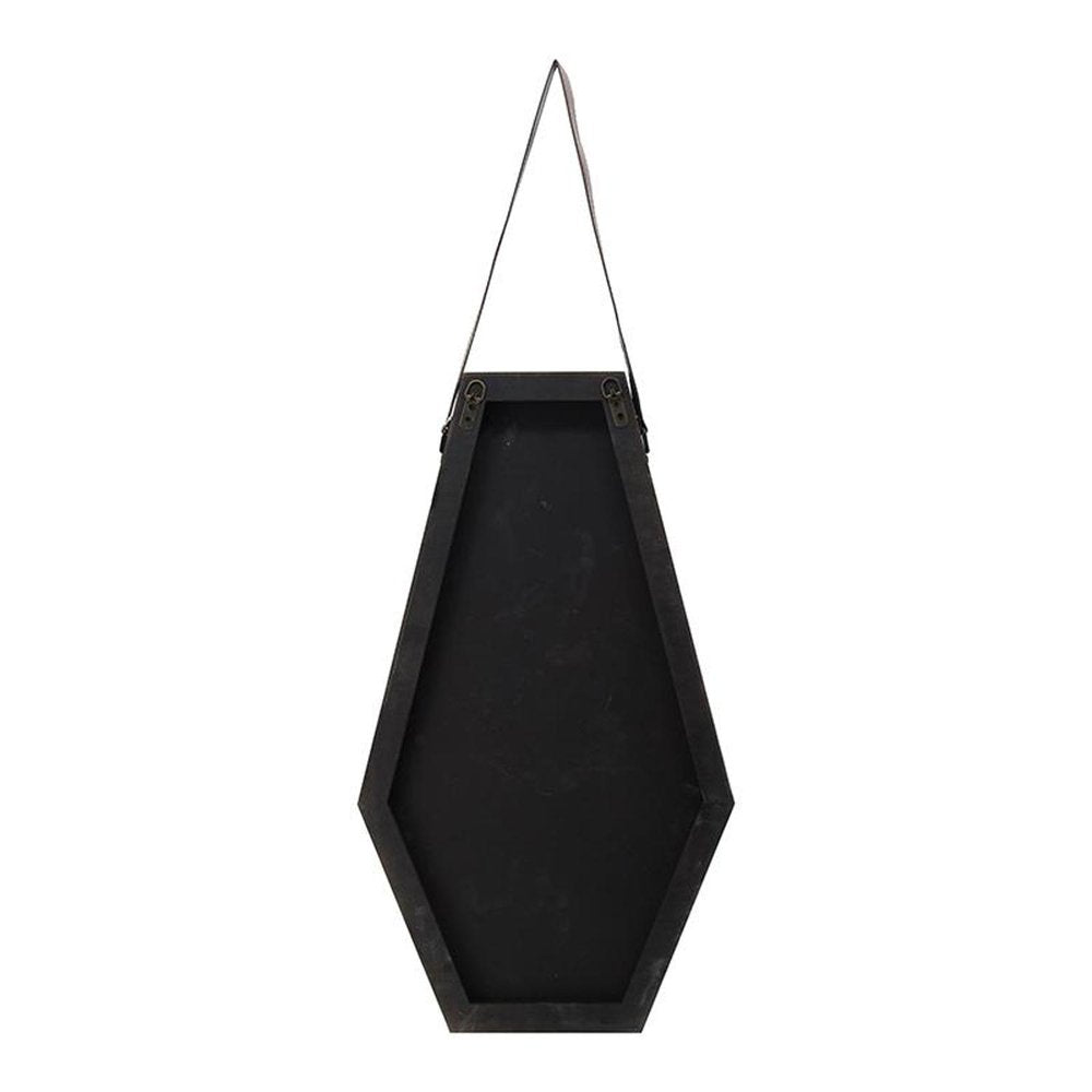 Black Hexagon Wood Framed Accent Mirror - 32-inch