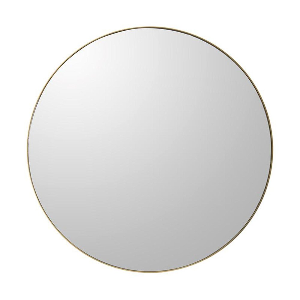 Gold Round Wood Framed Accent Mirror - 30-inch